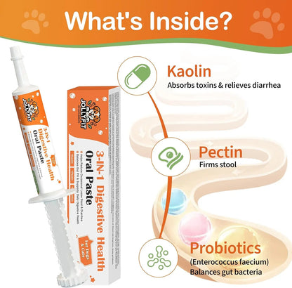 Kaolin Pectin Probiotic Paste for Dogs & Cats – Digestive Support Anti-Diarrhea