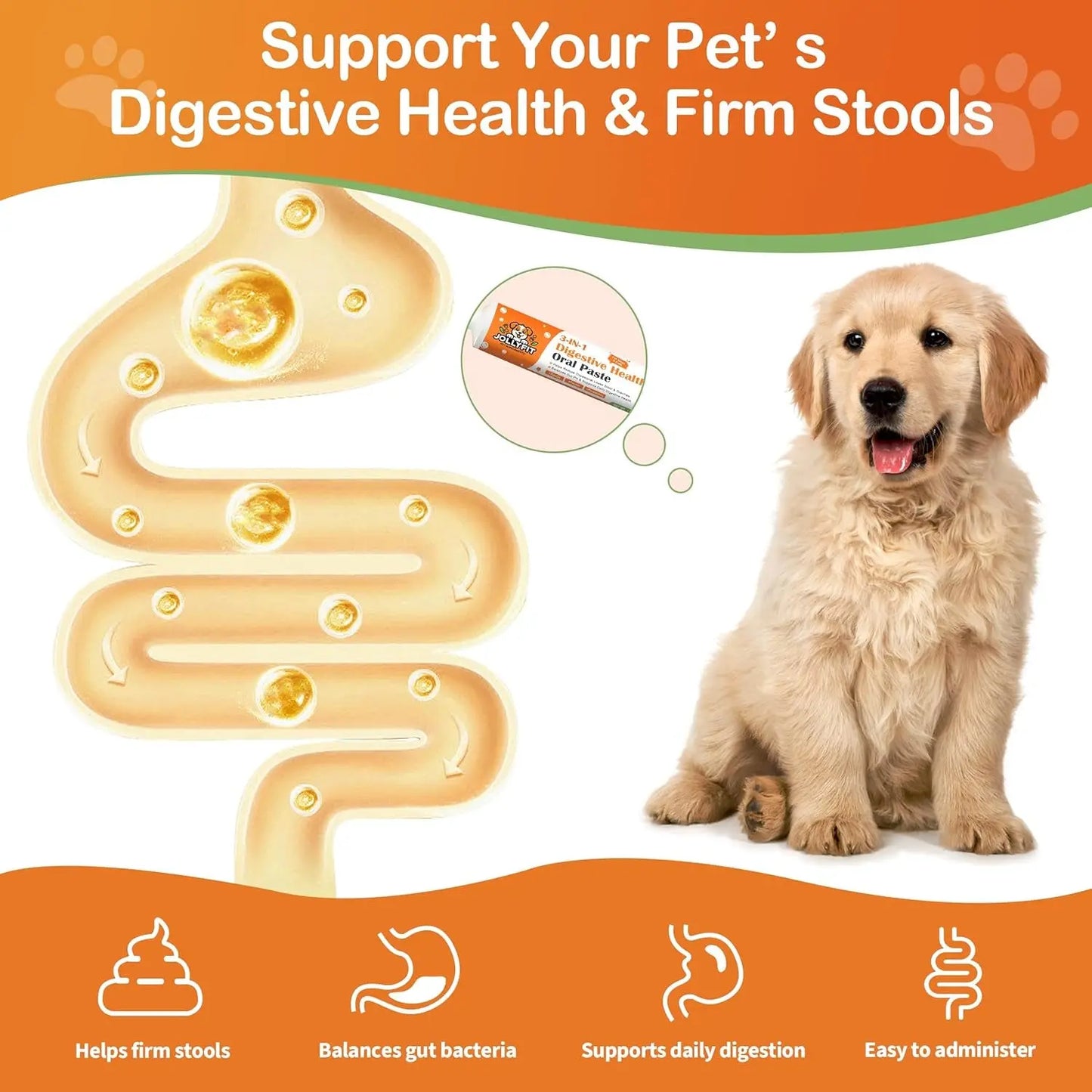 Kaolin Pectin Probiotic Paste for Dogs & Cats – Digestive Support Anti-Diarrhea