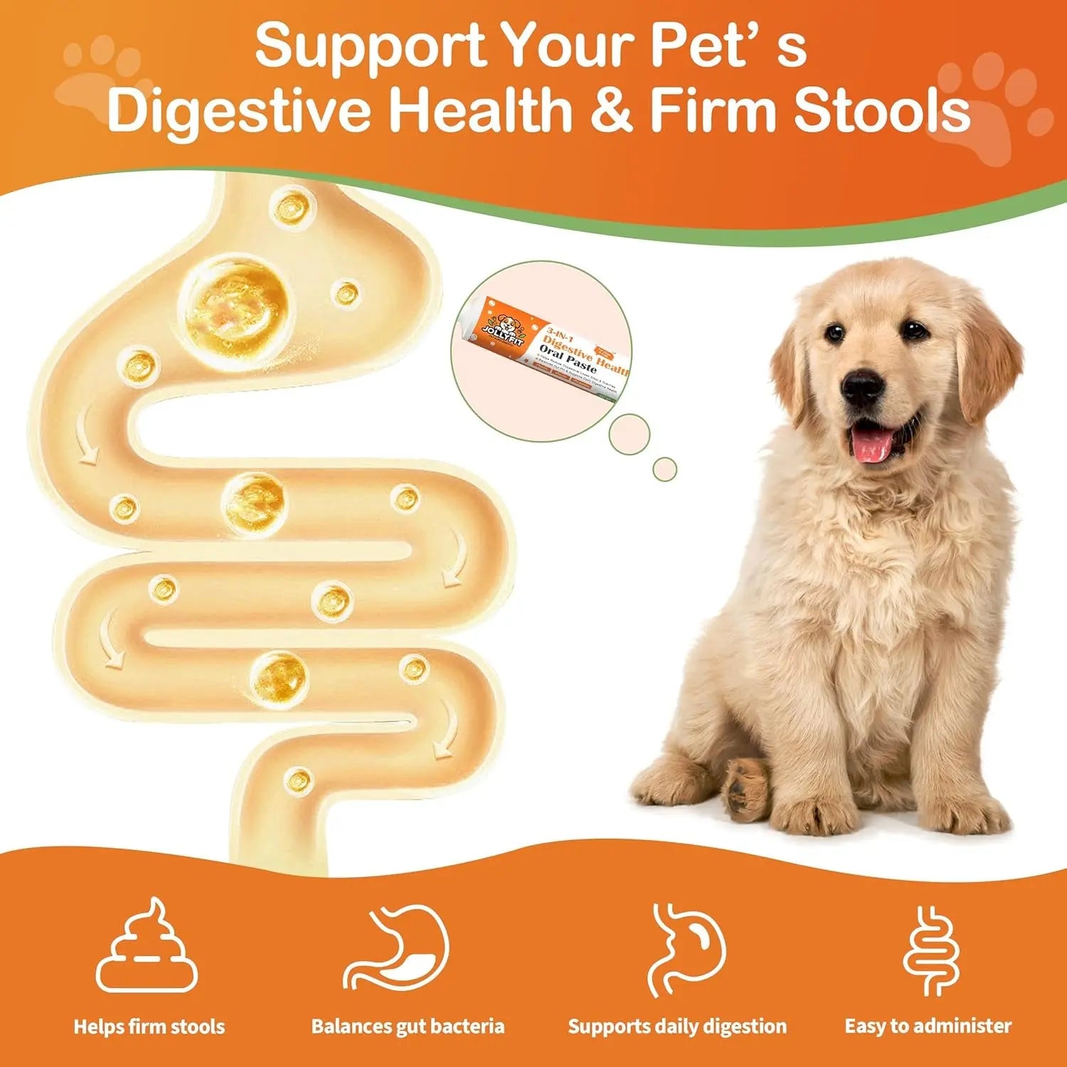 Kaolin Pectin Probiotic Paste for Dogs & Cats – Digestive Support Anti-Diarrhea