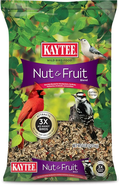 Kaytee Nut & Fruit Wild Bird Seed Blend, 5 lb – Premium Songbird Food Mix 5 Pound (Pack Of 1)