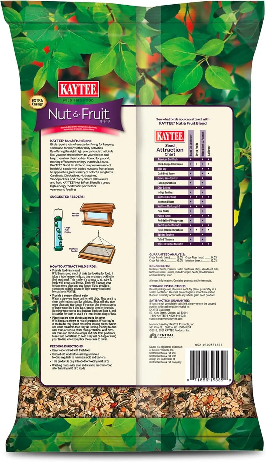 Kaytee Nut & Fruit Wild Bird Seed Blend, 5 lb – Premium Songbird Food Mix