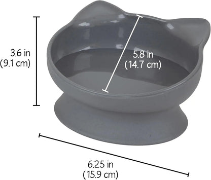 Kitty City Elevated Cat Bowls Set of 2 Whisker Friendly Raised 6.5oz Modern