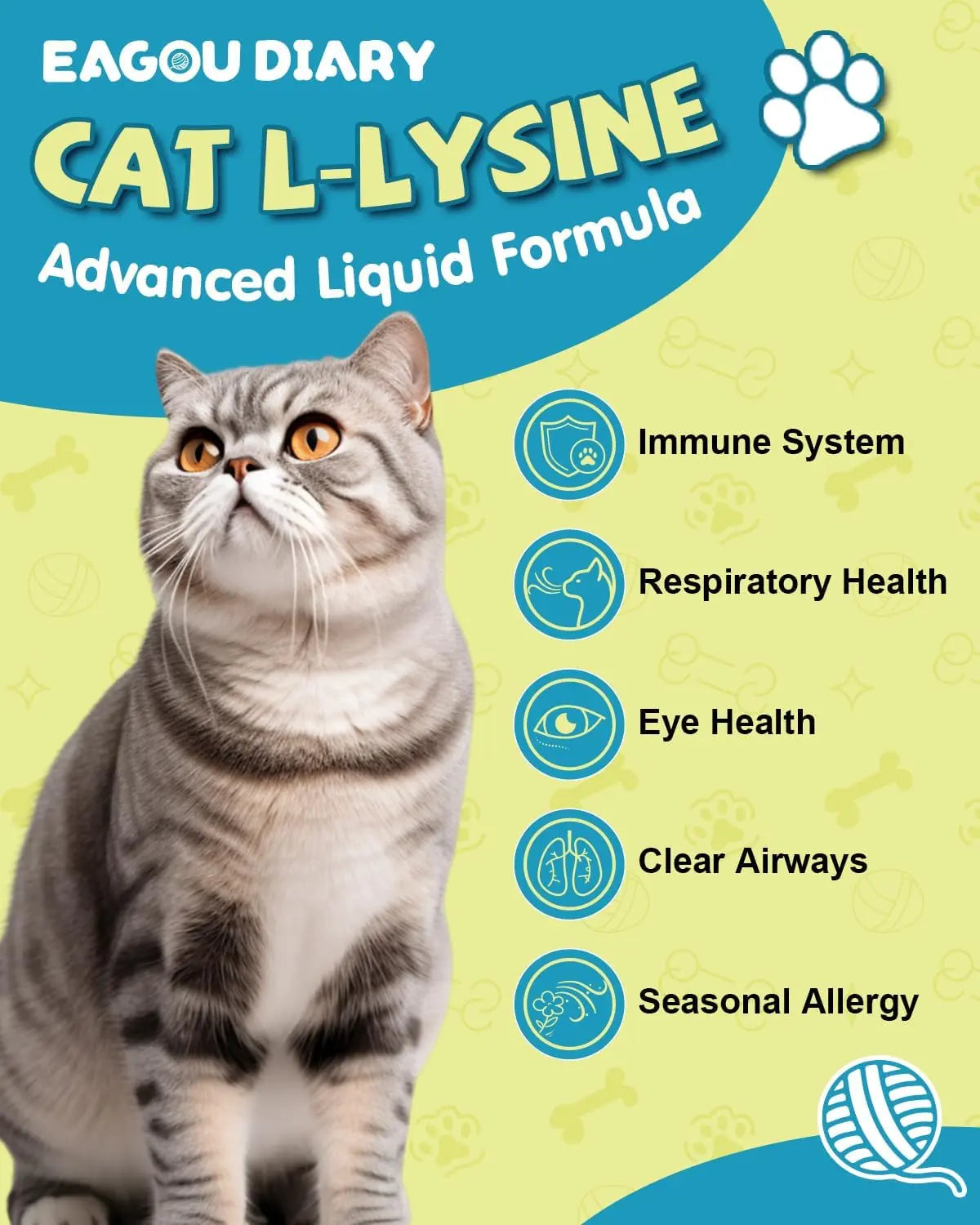 L-Lysine Liquid Drops for Cats Immune & Respiratory Support 2oz Chicken