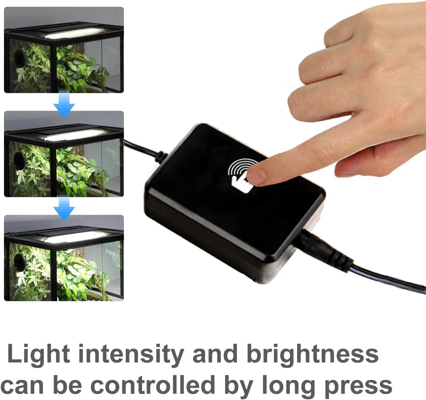 LED Terrarium Light 15W – 3-Mode Day/Night Aquarium Lamp for Reptiles & Fish