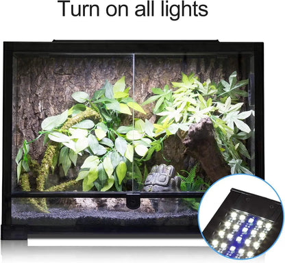 LED Terrarium Light 15W – 3-Mode Day/Night Aquarium Lamp for Reptiles & Fish