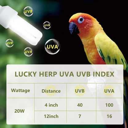 UVA UVB Bird Light Bulb 20W, Full Spectrum Lamp for Captive Birds