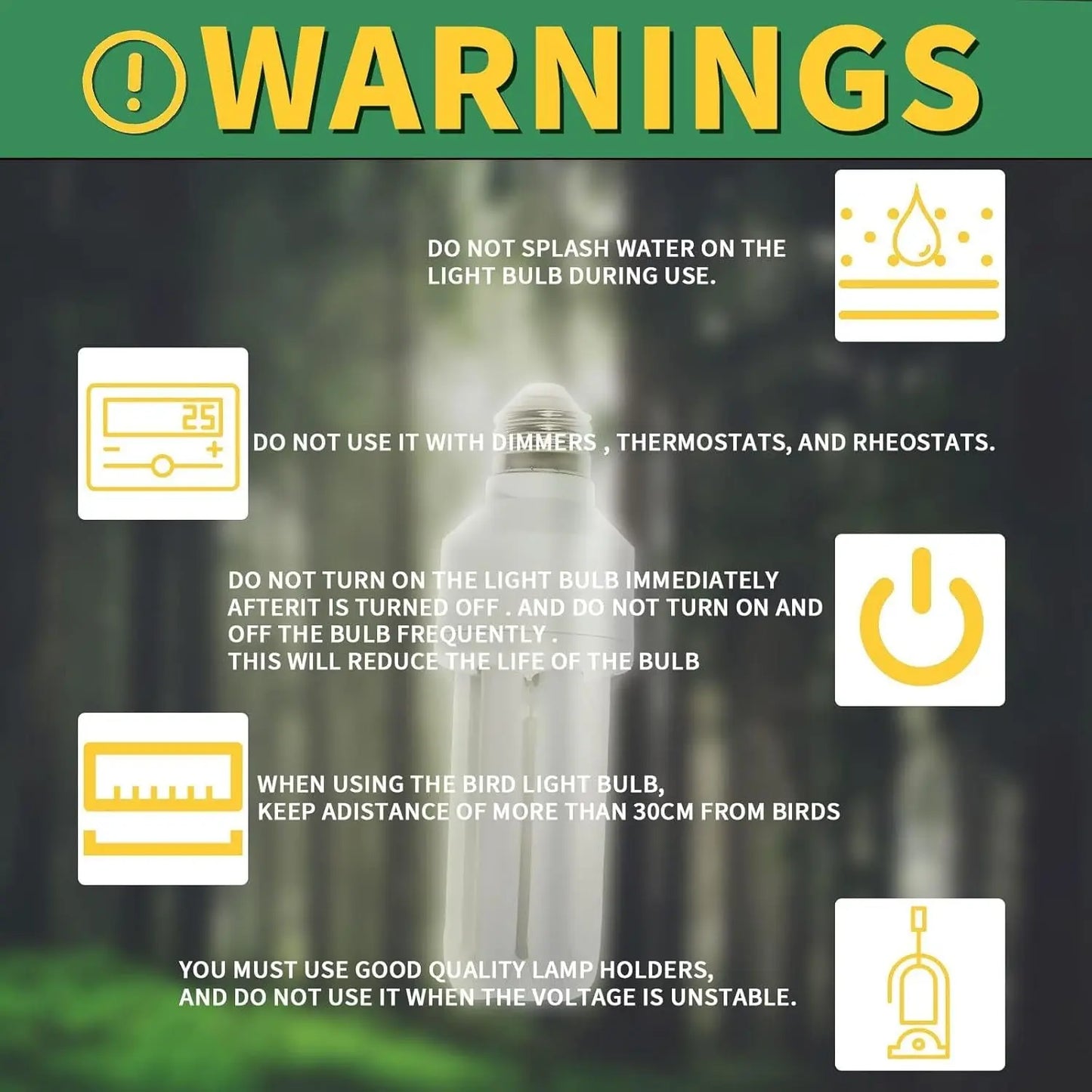 UVA UVB Bird Light Bulb 20W, Full Spectrum Lamp for Captive Birds