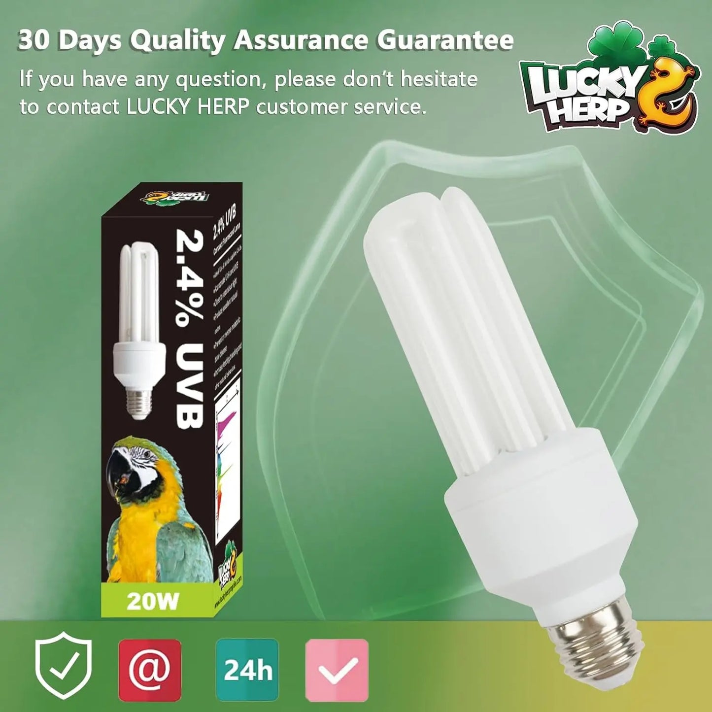 UVA UVB Bird Light Bulb 20W, Full Spectrum Lamp for Captive Birds