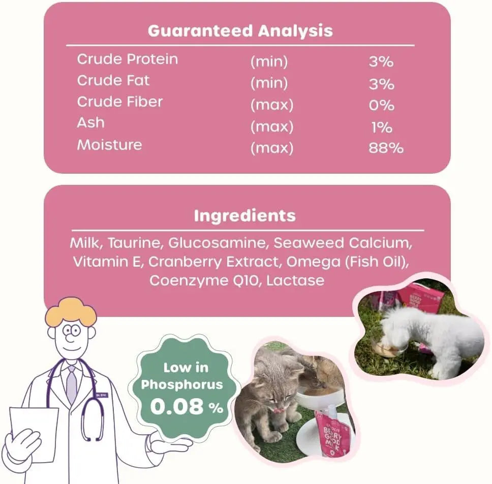 Lactose-Free Vitamin Milk for Cats & Dogs, 10-Pack Pet Nutrition Drink