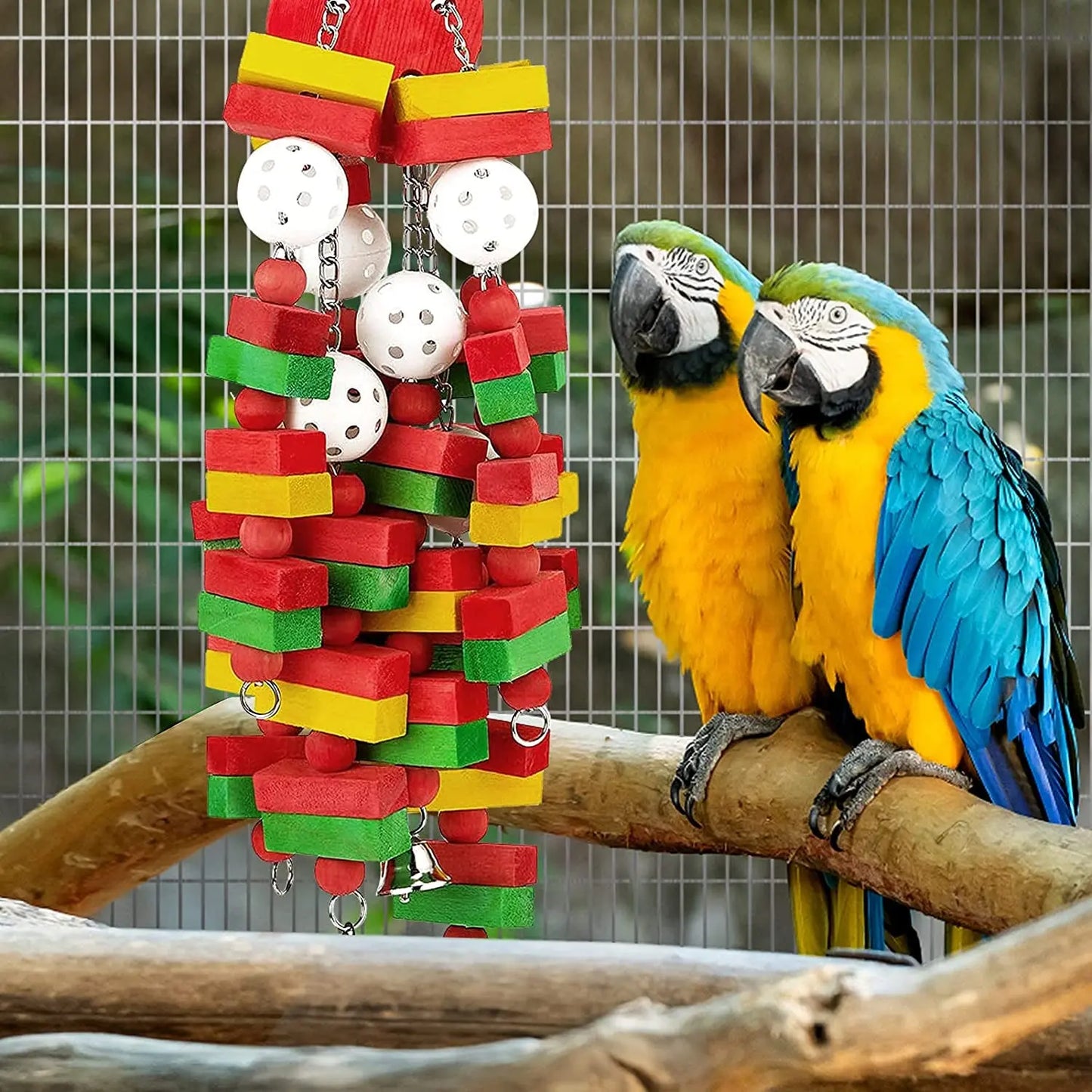 Large Parrot Chew Toy 22” for Macaws, African Grey, Cockatoo & Amazon Birds