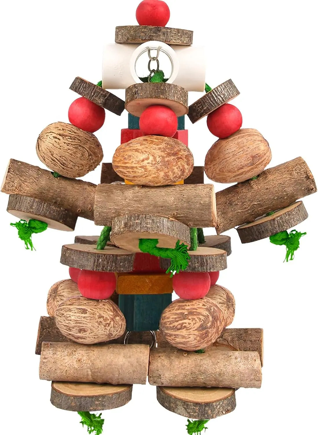 Large Parrot Toy Wooden Chew Blocks for Macaw African Grey Cockatoo Cage Natural