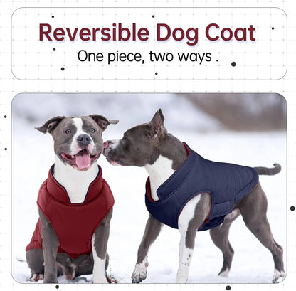Lelepet Waterproof Reversible Dog Coat – Winter Puffer Vest, 2-in-1, XS-3X