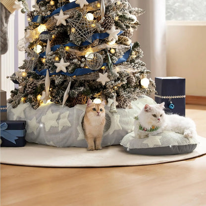 Lesure Cat Tunnel Bed Donut Cave with Cushion Indoor Cat Toy Galaxy Grey Standard