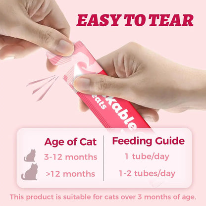 Lickable Cat Treats – Grain-Free Chicken & Goat Milk Squeezable Snacks (24 Ct)