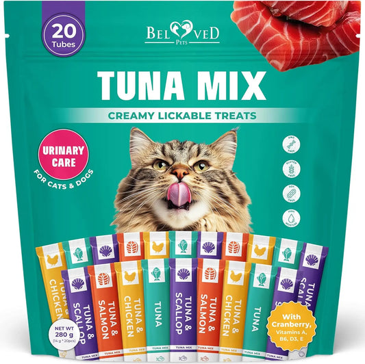 Lickable Cat Treats – Tuna Mix 40 Sticks | Urinary Care & Multivitamin Cat Snacks Tuna Mix 20 Sticks 10 Ounce (Pack Of 1)