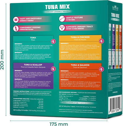 Lickable Cat Treats – Tuna Mix 40 Sticks | Urinary Care & Multivitamin Cat Snacks