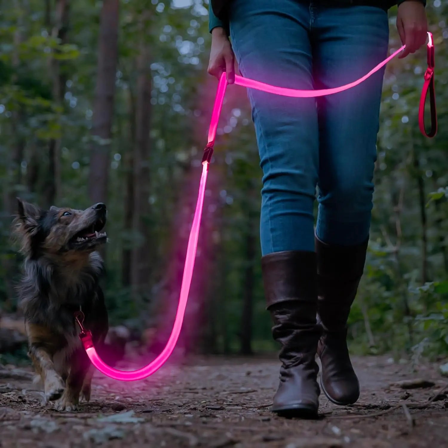 Light Up LED Dog Leash 6FT – USB Rechargeable Glow Leash for Night Safety