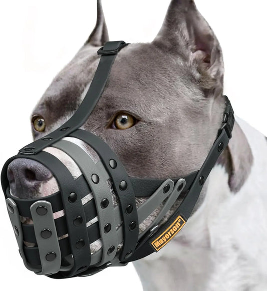 Lightweight Basket Large Dog Muzzle Adjustable Allows Panting Drinking Training Blackgrey