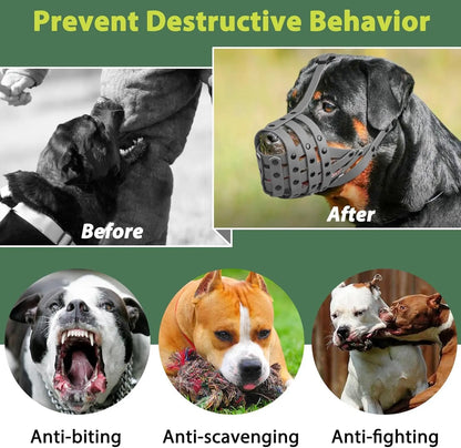 Lightweight Basket Large Dog Muzzle Adjustable Allows Panting Drinking Training