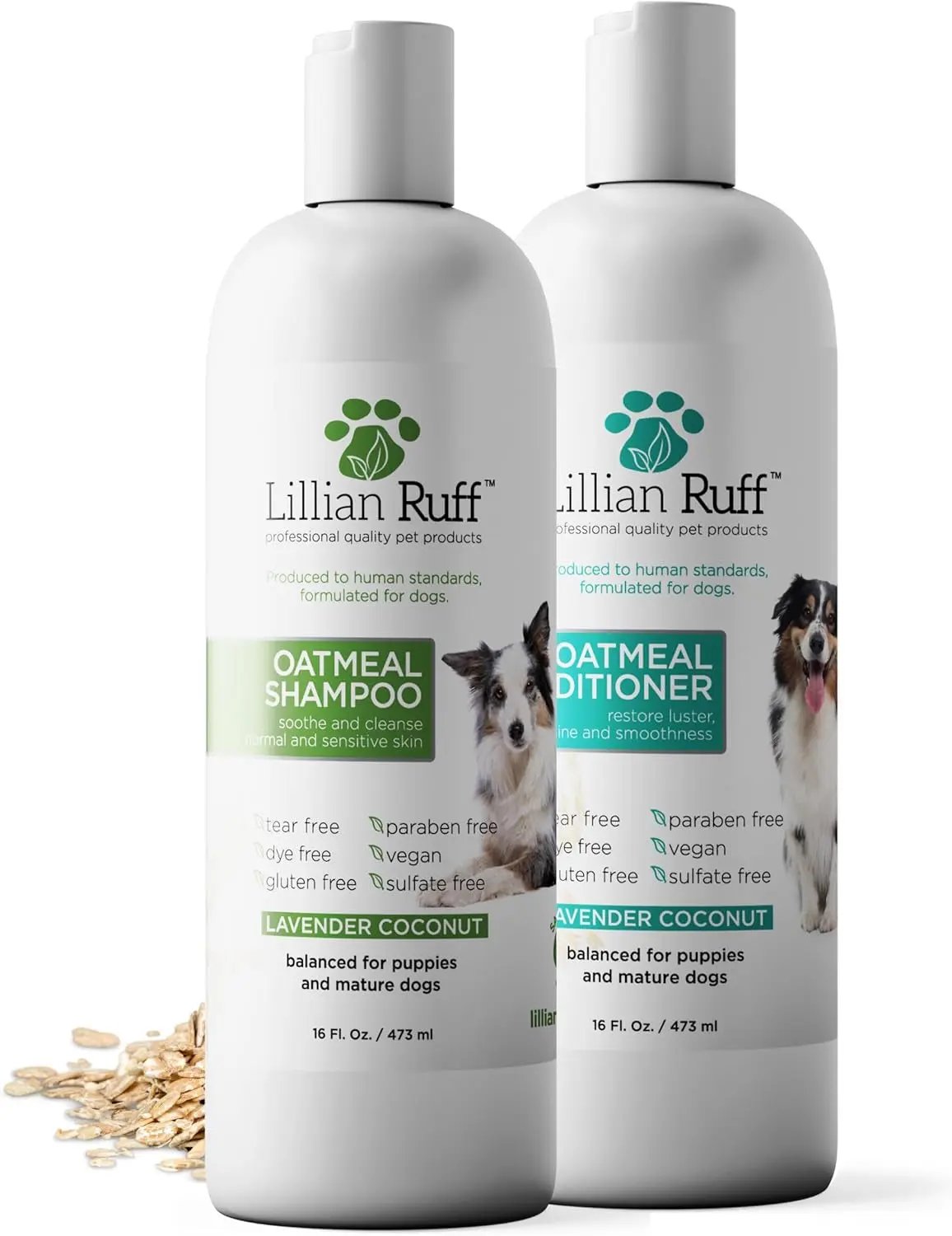 Lillian Ruff HypoCare+ Hypoallergenic Oatmeal Dog Shampoo & Conditioner Set Oatmeal Shampoo Conditioner Set