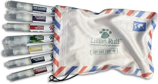 Lillian Ruff TSA Dog Travel Grooming Kit Waterless Shampoo Breath Ear Care Set Default Title