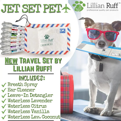 Lillian Ruff TSA Dog Travel Grooming Kit Waterless Shampoo Breath Ear Care Set