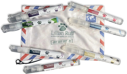 Lillian Ruff TSA Dog Travel Grooming Kit Waterless Shampoo Breath Ear Care Set