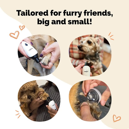 Luckytail Pet Nail Grinder Quiet USB Rechargeable 2 LED 2 Speeds