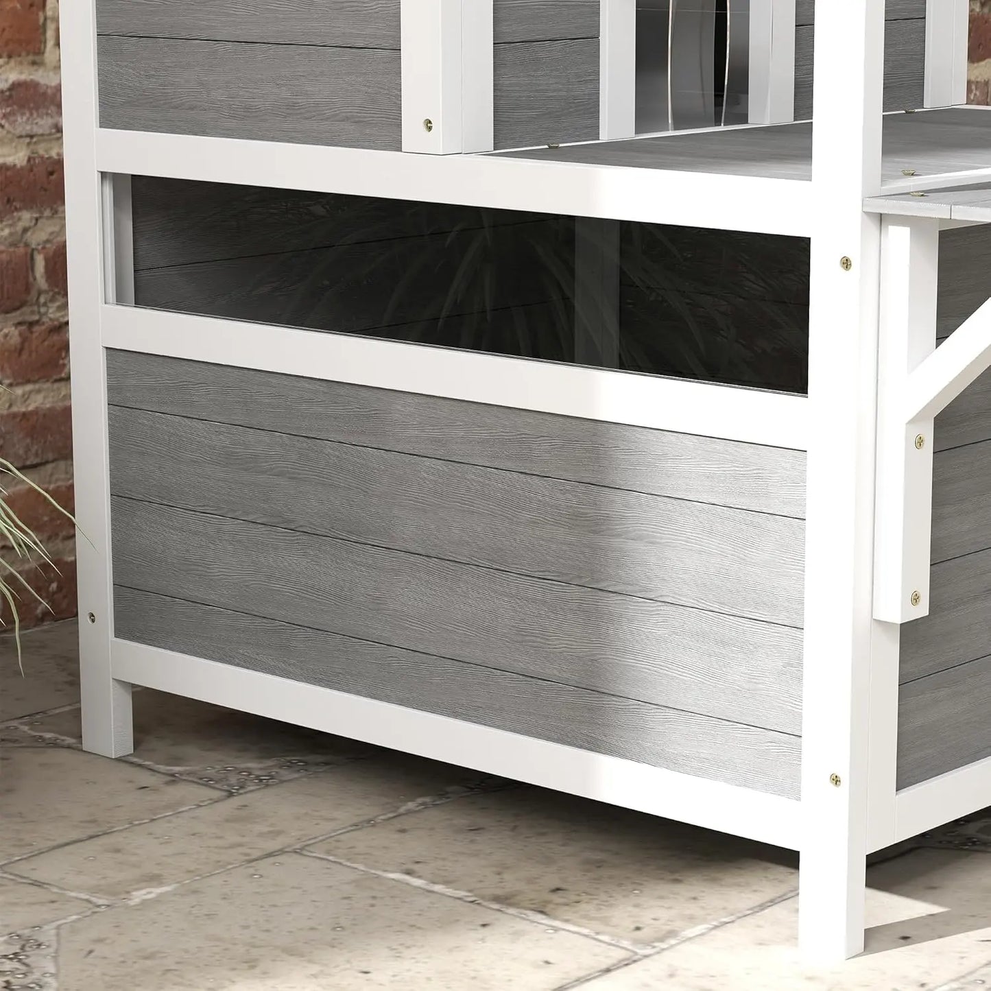 Luxury 2-Story Outdoor Cat House with Balcony – Weatherproof Wooden Shelter