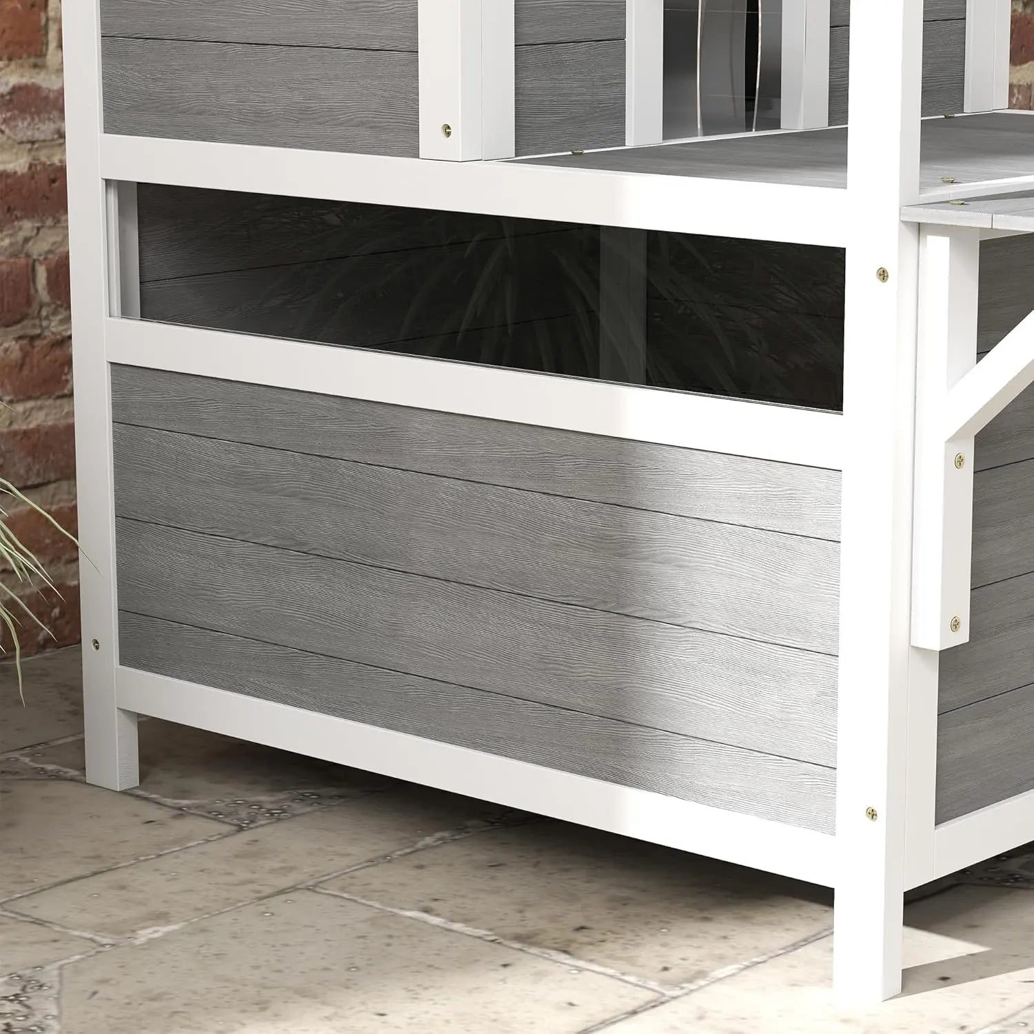 Luxury 2-Story Outdoor Cat House with Balcony – Weatherproof Wooden Shelter