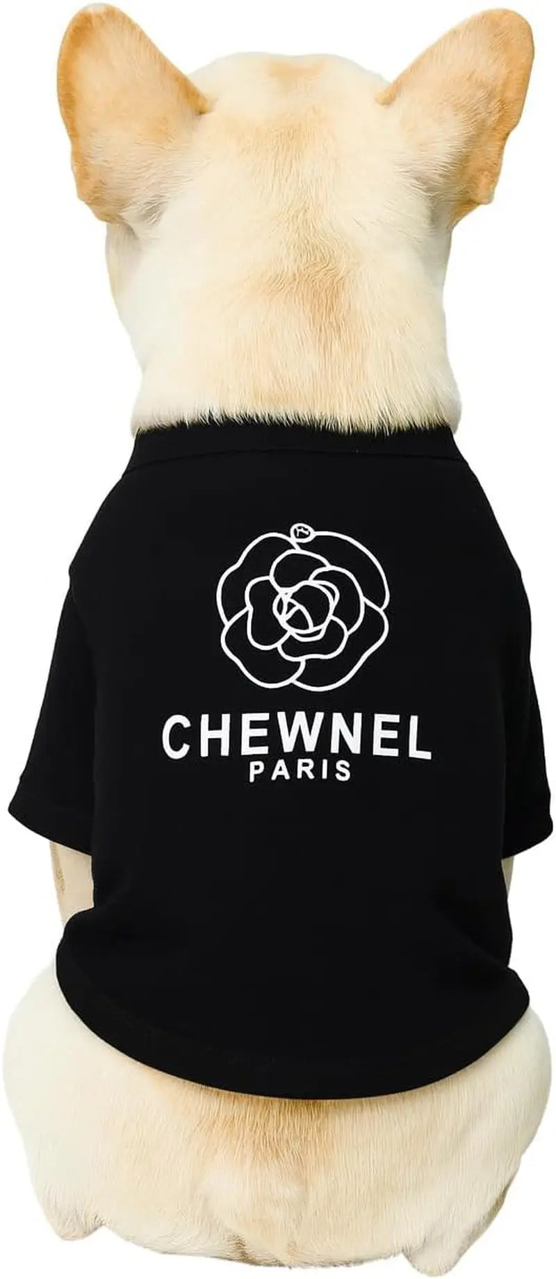 Luxury Designer Dog T-Shirt for Small Dogs | Chic Pet Apparel Chewnelblack