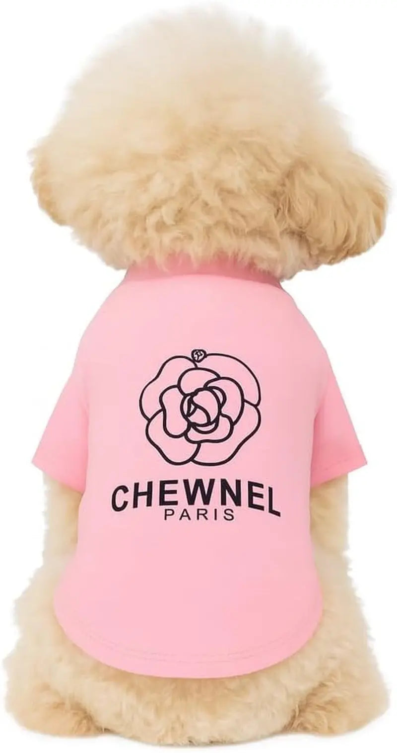 Luxury Designer Dog T-Shirt for Small Dogs | Chic Pet Apparel Chewnelpink Medium