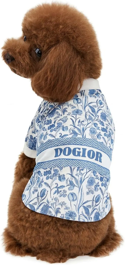 Luxury Designer Dog T-Shirt for Small Dogs | Chic Pet Apparel Dogiorblue