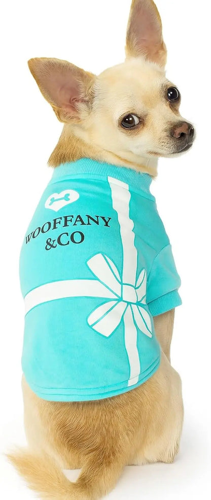Luxury Designer Dog T-Shirt for Small Dogs | Chic Pet Apparel Wooffany Medium