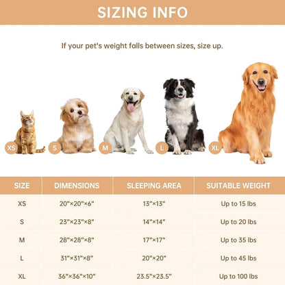 Luxury Donut Dog & Cat Bed, Faux Fur Calming Pet Bed with Non-Slip Base