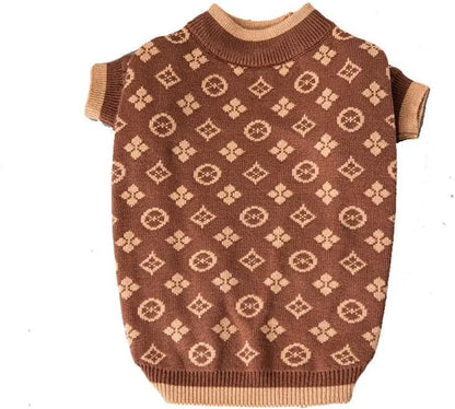 Luxury Knit Dog Sweater for Small Dogs | Warm Designer Pet Outfit (XS–5X)