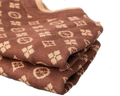 Luxury Knit Dog Sweater for Small Dogs | Warm Designer Pet Outfit (XS–5X)