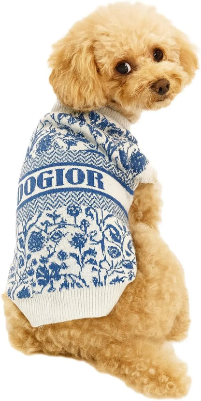 Luxury Knit Dog Sweater for Small Dogs | Warm Designer Pet Outfit (XS–5X) Dogior