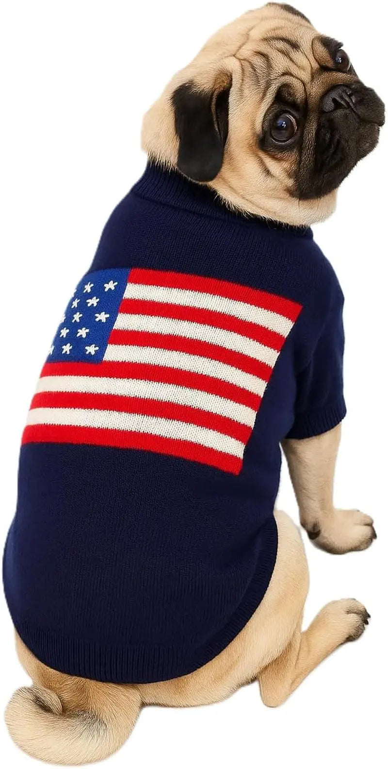 Luxury Knit Dog Sweater for Small Dogs | Warm Designer Pet Outfit (XS–5X) Americanflag