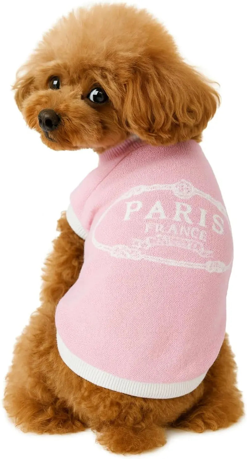 Luxury Knit Dog Sweater for Small Dogs | Warm Designer Pet Outfit (XS–5X) Pinkparis