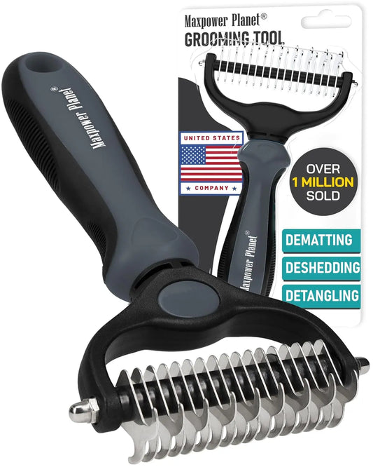 Maxpower Dual-Sided Pet Grooming Rake for Dogs & Cats – Dematting Tool