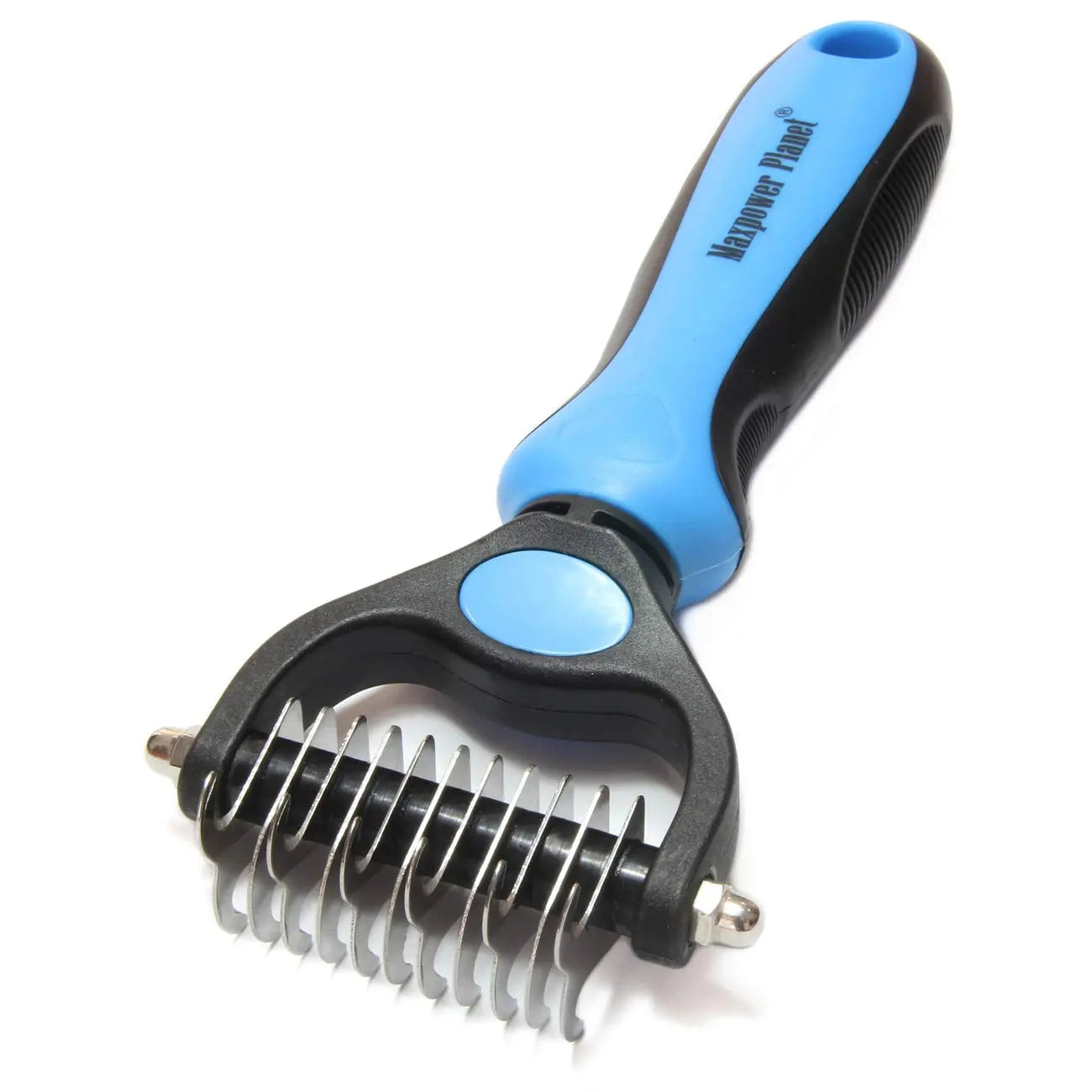 Maxpower Dual-Sided Pet Grooming Rake for Dogs & Cats – Dematting Tool Blue Small Small