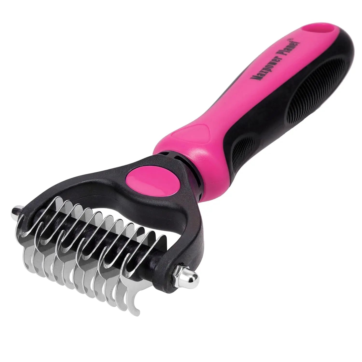 Maxpower Dual-Sided Pet Grooming Rake for Dogs & Cats – Dematting Tool Pink Small Small