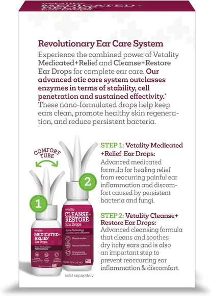 Medicated Dog Ear Drops 2oz Itch Relief Otic Infection Support