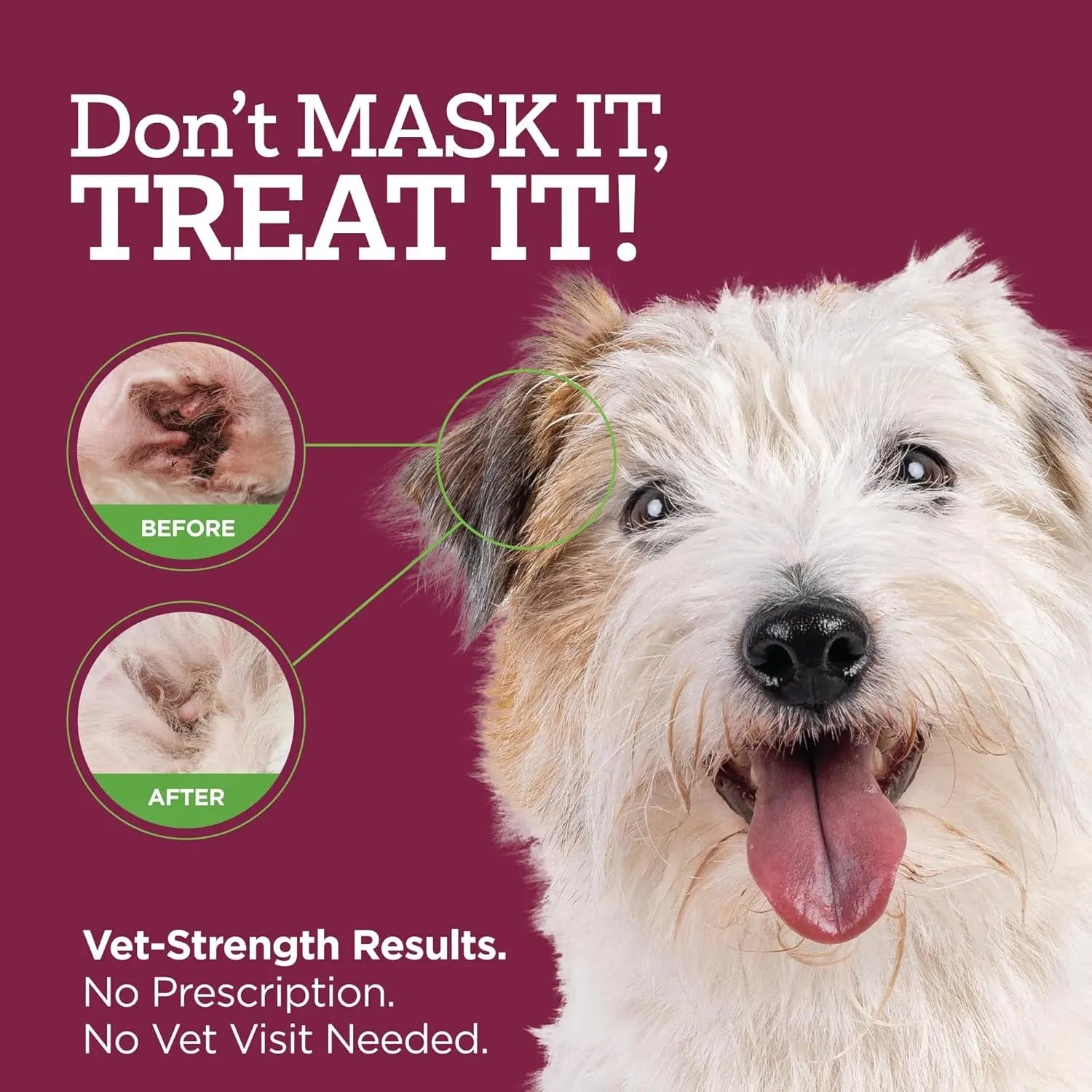 Medicated Dog Ear Drops 2oz Itch Relief Otic Infection Support