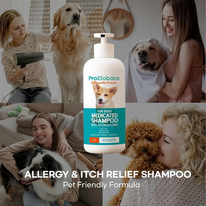 Medicated Dog Shampoo for Itchy Skin, Yeast & Hot Spot Relief – 16 oz