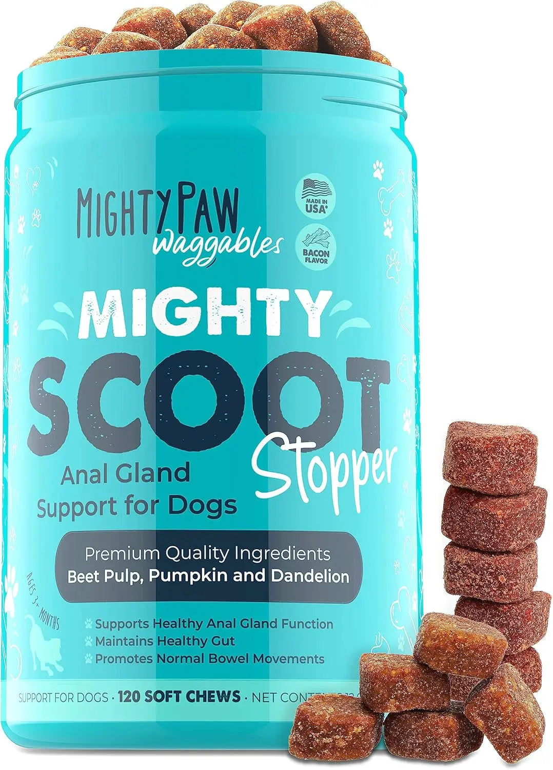Mighty Scoot Dog Anal Gland & Digestive Support Fiber Chews 120 Ct Default Title