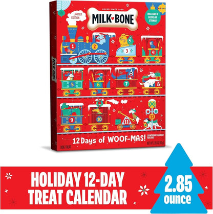 Milk-Bone 12 Days of Woofmas Advent Calendar – Holiday Dog Treat Gift Box 2.85oz