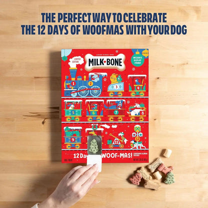 Milk-Bone 12 Days of Woofmas Advent Calendar – Holiday Dog Treat Gift Box 2.85oz