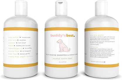 Moisturizing Dog Shampoo & Conditioner 16oz – Smelly Dogs, Dry Itchy Sensitive Skin Relief